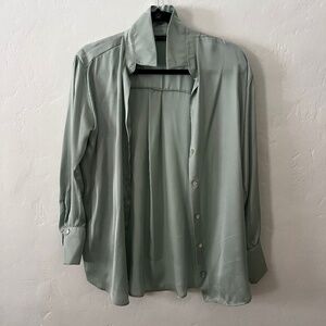 Seafoam Green Silk Blouse